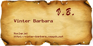 Vinter Barbara névjegykártya
